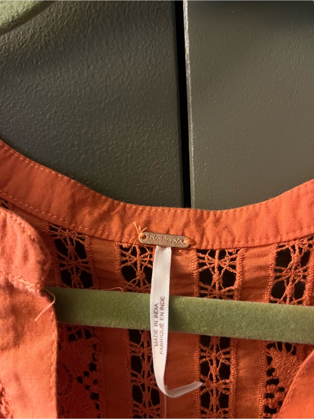 Free People Rust Orange Crochet-Detail Sleeveless Tank - Picture 4 of 4